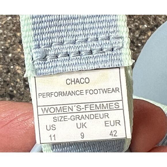 Chaco Summer Sandals Women's Size 11 Flats Slip On Blue Rubber Synthetic Slides - Picture 10 of 11